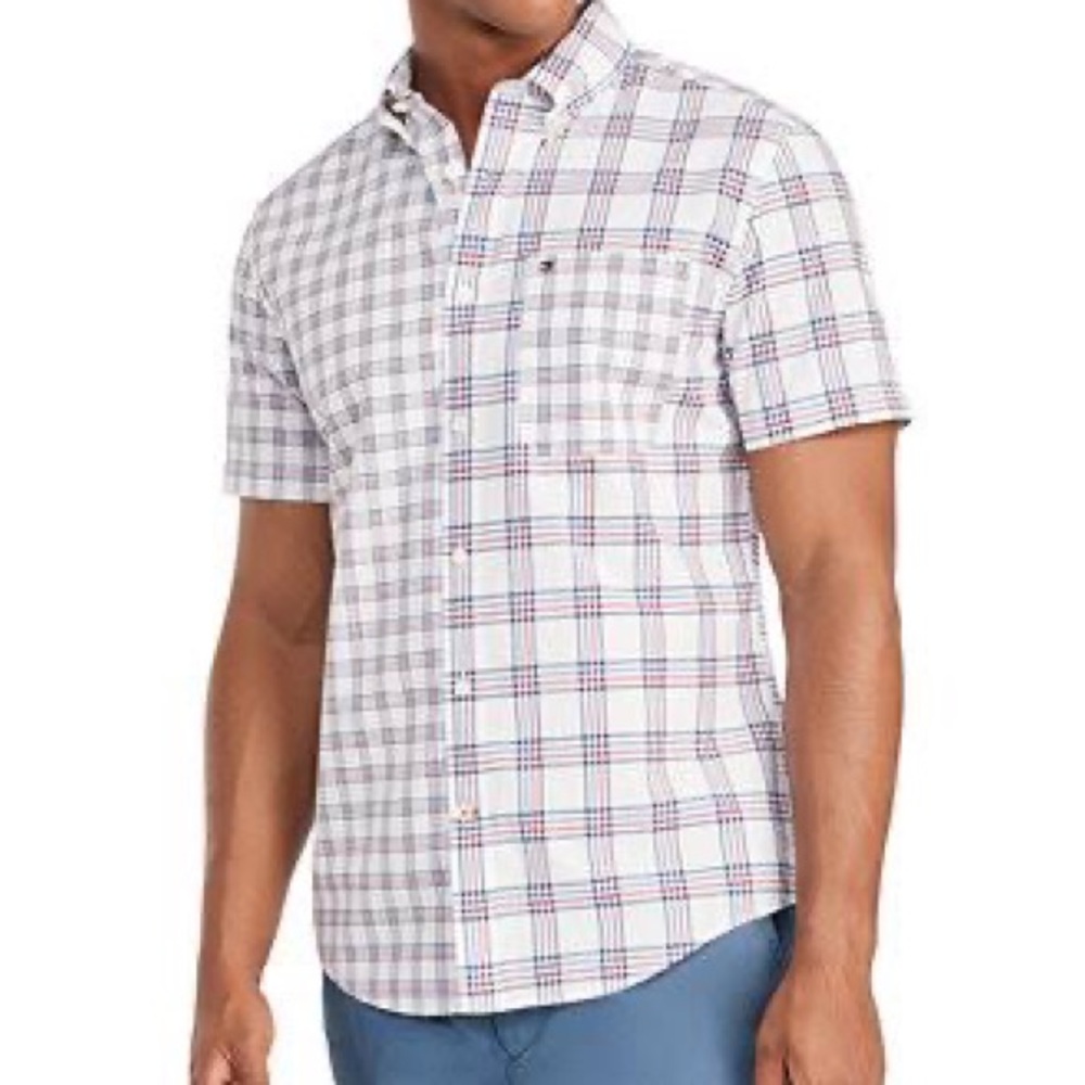 Last Days!  Tommy Hilfiger Adrien Piece Plaid Short Sleeve Shirt XL